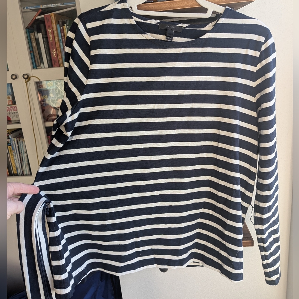 J.Crew Striped Tie, Opened Back Shirt